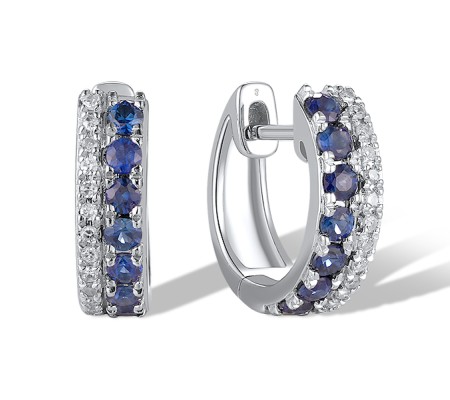 14KW Earrings Blue Sapphire,Diamond (E319836SAP14KW)