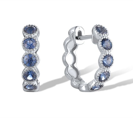 14KW Earrings Blue Sapphire (E319840SAP14KW)