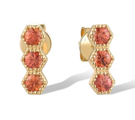 14KY Earrings Orange Sapphire (E319845ORS14KY)