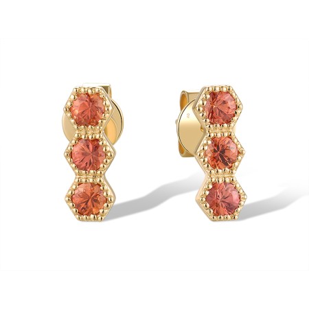 14KY Earrings Orange Sapphire (E319845ORS14KY)