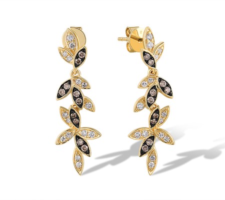 14KYB Earrings Brown Diamond,Diamond (E319866BRW14KYB)