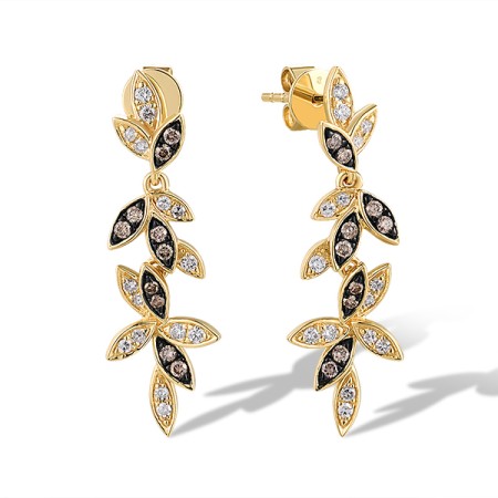 14KYB Earrings Brown Diamond,Diamond (E319866BRW14KYB)