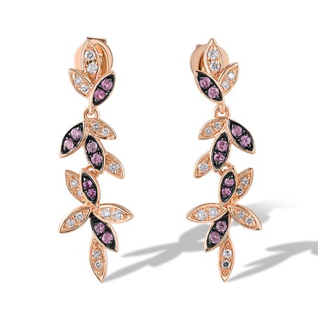 14KRB Earrings Diamond,Pink Sapphire (E319866PIS14KRB)