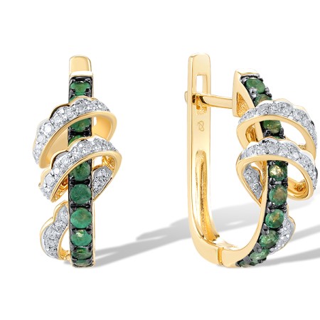 14KYWB Earrings Diamond,Emerald (E319869EMR14KYWB)