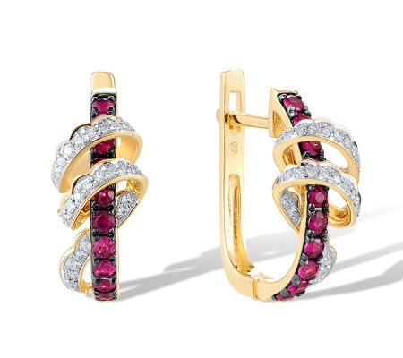 14KYWB Earrings Ruby,Diamond (E319869RUY14KYWB)