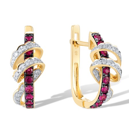 14KYWB Earrings Ruby,Diamond (E319869RUY14KYWB)