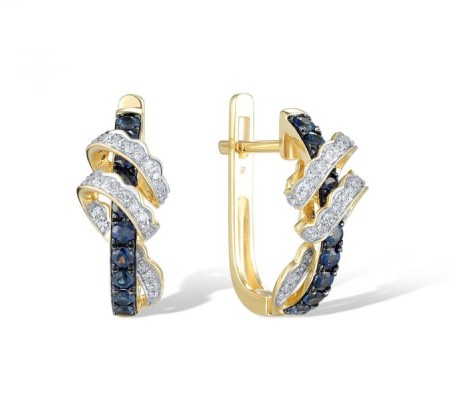 14KYWB Earrings Blue Sapphire,Diamond (E319869SAP14KYWB)