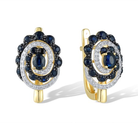 14KYWB Earrings Blue Sapphire,Diamond (E319870SAP14KYWB)