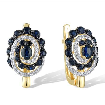 14KYWB Earrings Blue Sapphire,Diamond (E319870SAP14KYWB)