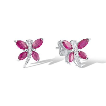 14KW Earrings Diamond,Ruby (E319925RUY14KW)
