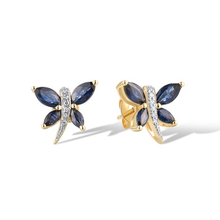 14KYW Earrings Blue Sapphire,Diamond (E319925SAP14KYW)