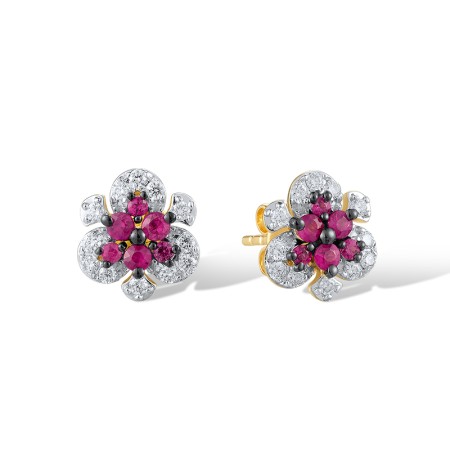 14KYWB Earrings Diamond,Ruby (E319933RUY14KYWB)