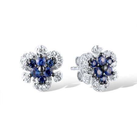 14KWB Earrings Blue Sapphire,Diamond (E319933SAP14KWB)