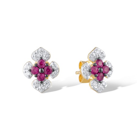 14KYWB Earrings Diamond,Ruby (E319934RUY14KYWB)