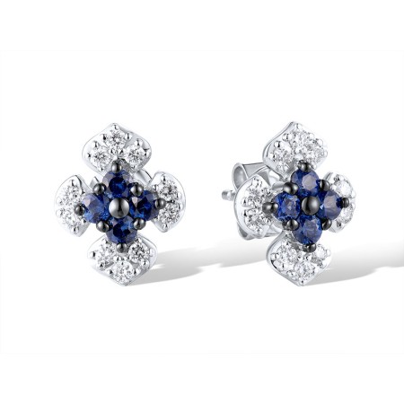 14KWB Earrings Blue Sapphire,Diamond (E319934SAP14KWB)