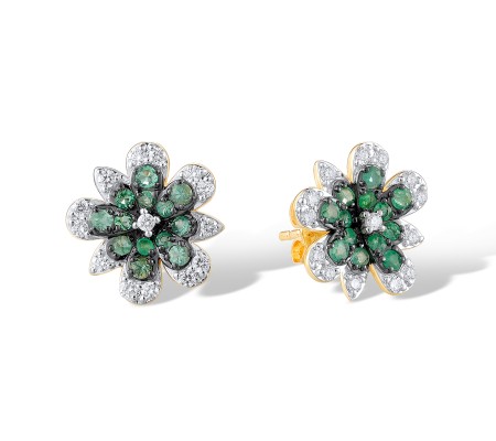 14KYWB Earrings Diamond,Emerald (E319935EMR14KYWB)