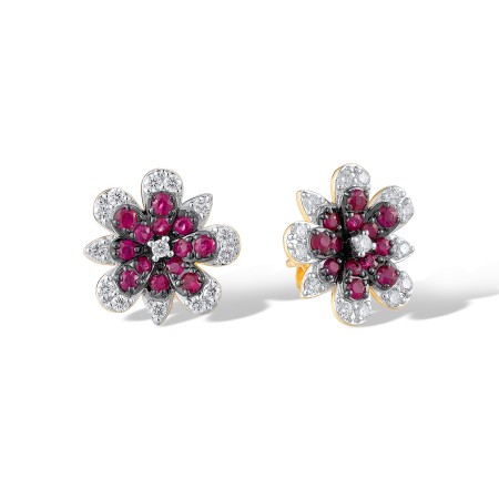 14KYWB Earrings Diamond,Ruby (E319935RUY14KYWB)
