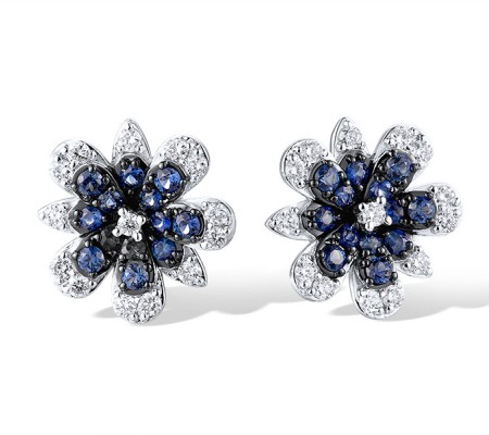 14KWB Earrings Blue Sapphire,Diamond (E319935SAP14KWB)