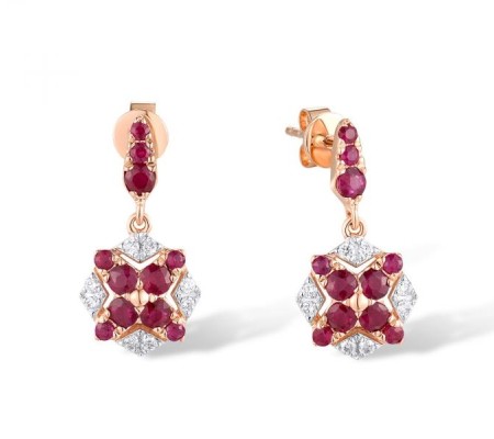 14KRW Earrings Ruby,Diamond (E319949RUY14KRW)