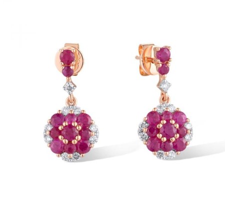 14KRW Earrings Diamond,Ruby (E319950RUY14KRW)