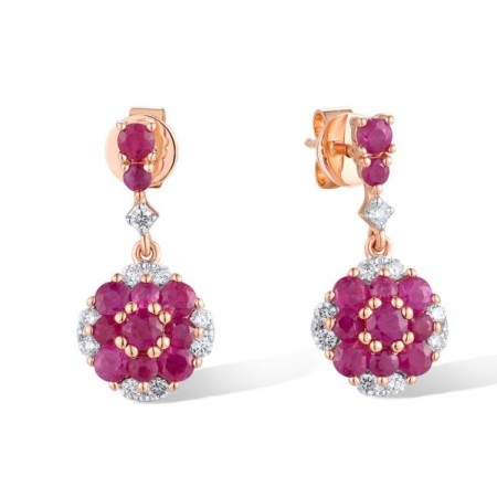 14KRW Earrings Diamond,Ruby (E319950RUY14KRW)