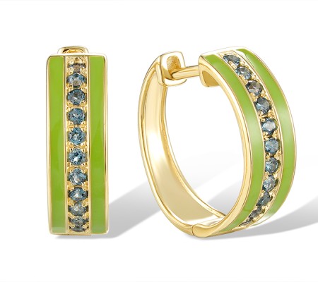 14KY Earrings Enamel,London Blue Topaz (E319990AENA114KY)
