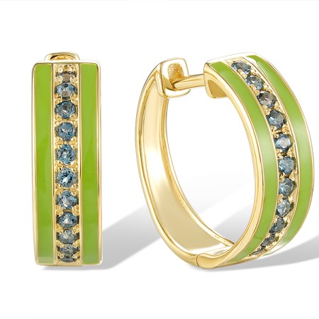 14KY Earrings Enamel,London Blue Topaz (E319990AENA114KY)
