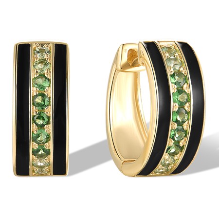 14KY Earrings Enamel,Green Garnet (E319990ENA14KY)