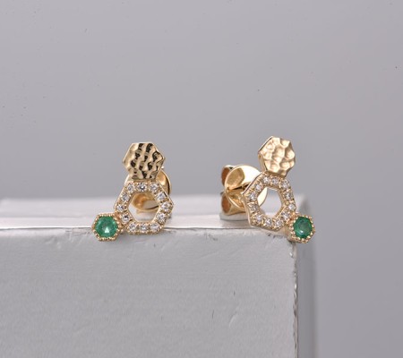 14KY Earrings Diamond,Emerald (E319992EMR14KY)