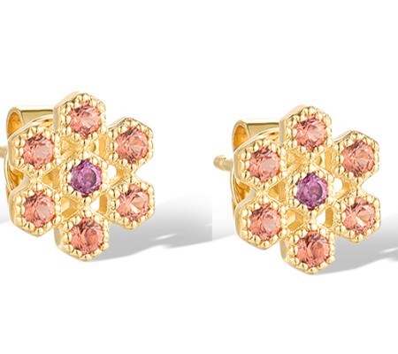 14KY Earrings Orange Sapphire,Rhodolite Garnet (E319994ORR14KY)