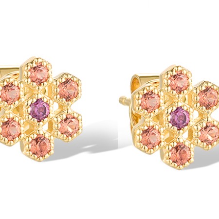 14KY Earrings Orange Sapphire,Rhodolite Garnet (E319994ORR14KY)