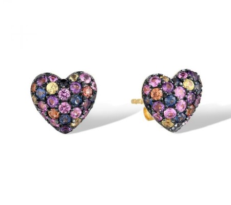 14KYB Earrings Amethyst,Blue Sapphire,Orange Sapphire,Pink Sapphire,Yellow Sapphire (E320009MUL14KYB)