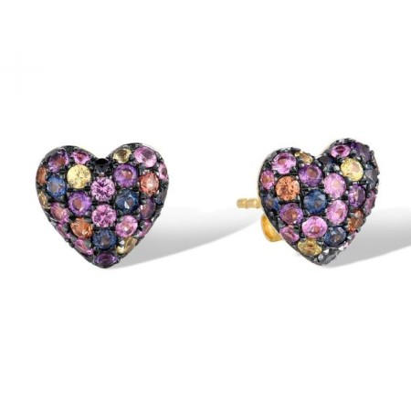 14KYB Earrings Amethyst,Blue Sapphire,Orange Sapphire,Pink Sapphire,Yellow Sapphire (E320009MUL14KYB)