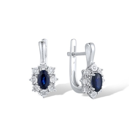 14KW Earrings Blue Sapphire,Diamond (E320055SAP14KW)