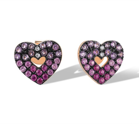 14KRB Earrings Amethyst,Diamond,Pink Sapphire,Ruby (E320068APSR14KRB)