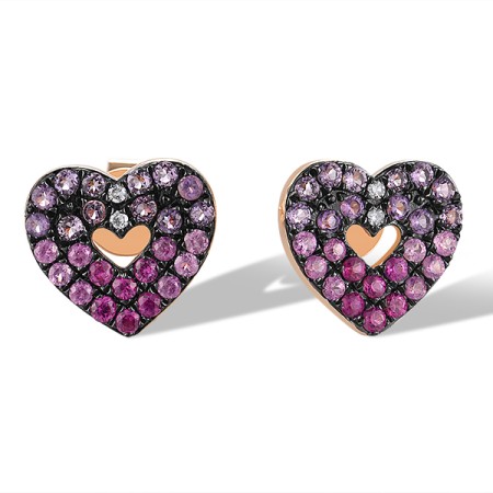 14KRB Earrings Amethyst,Diamond,Pink Sapphire,Ruby (E320068APSR14KRB)
