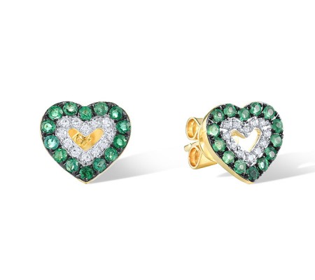 14KYWB Earrings Diamond,Emerald (E320069EMR14KYWB)