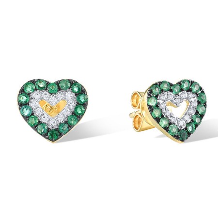 14KYWB Earrings Diamond,Emerald (E320069EMR14KYWB)