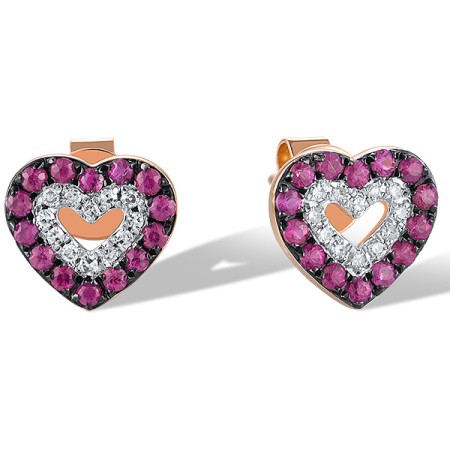 14KRWB Earrings Diamond,Ruby (E320069RUY14KRWB)
