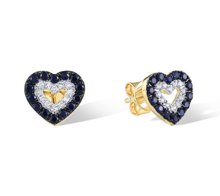 14KYWB Earrings Blue Sapphire,Diamond (E320069SAP14KYWB)