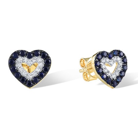 14KYWB Earrings Blue Sapphire,Diamond (E320069SAP14KYWB)