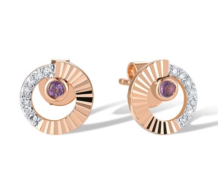 14KRW Earrings Amethyst,Diamond (E320080AME14KRW)