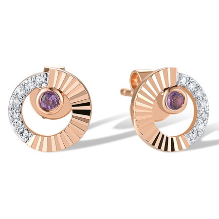 14KRW Earrings Amethyst,Diamond (E320080AME14KRW)