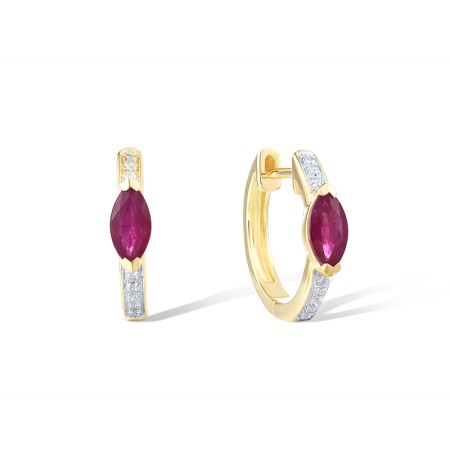 14KYW Earrings Ruby,Diamond (E320128RUY14KYW)