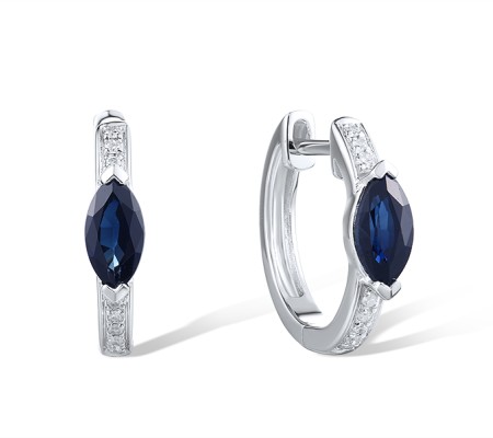 14KW Earrings Blue Sapphire,Diamond (E320128SAP14KW)