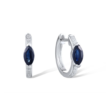 14KW Earrings Blue Sapphire,Diamond (E320128SAP14KW)