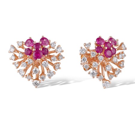 14KR Earrings Ruby,Diamond (E320135RUY14KR)