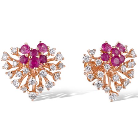 14KR Earrings Ruby,Diamond (E320135RUY14KR)