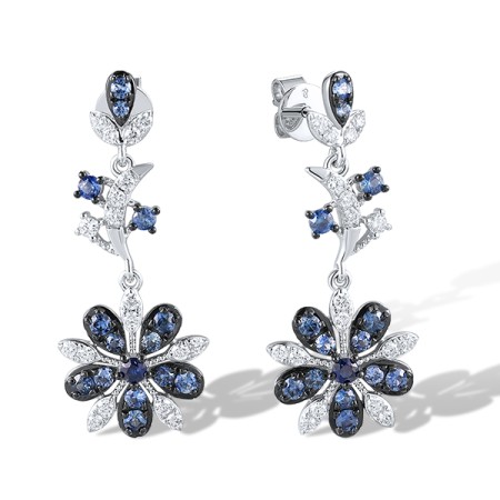 14KWB Earrings Blue Sapphire,Diamond (E320138SAP14KWB)