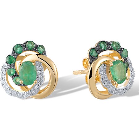 14KYWB Earrings Diamond,Emerald (E320191EMR14KYWB)
